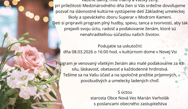 Medzinárodný deň žien-pozvánka